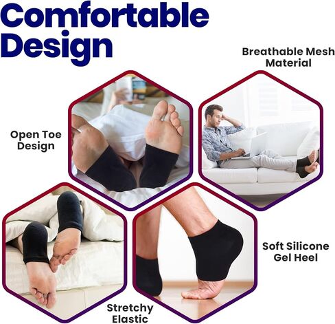 Moisturizing Socks for Mens Cracked Heels - Moisturizer Heel Sleeves to Smooth & Soften Rough Cracked Heels & Dry Feet. Large Aloe Moisturizing Heel Socks with Lotion Infused Gel Socks (XL - 3 Pairs) in Saudi Arabia