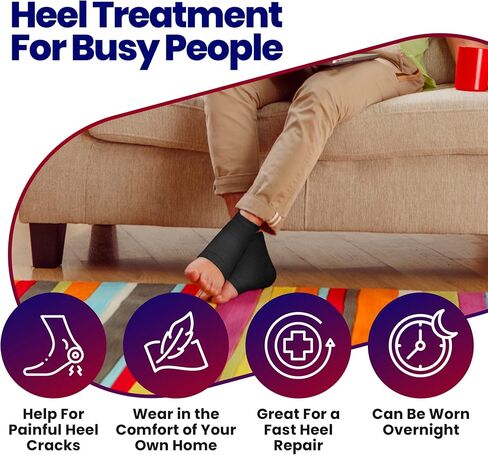 Moisturizing Socks for Mens Cracked Heels - Moisturizer Heel Sleeves to Smooth & Soften Rough Cracked Heels & Dry Feet. Large Aloe Moisturizing Heel Socks with Lotion Infused Gel Socks (XL - 3 Pairs) in Saudi Arabia