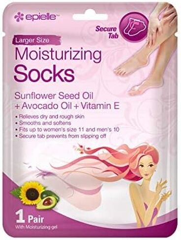 Epielle Moisturizing Foot Masks (Socks 6pk) for foot heel to toe and callus | Foot Cream & Lotion - Sunflower Seed Oil + Avocado Oil + Vitamin E,Mothers Day GIfts in Saudi Arabia