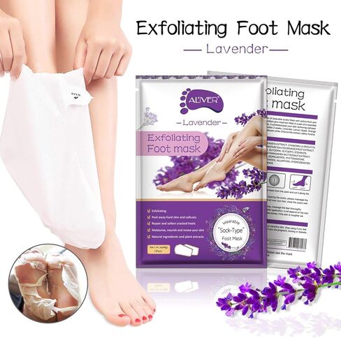 Foot Peel Mask - 5 Pack Foot Mask for Dry Dead Skin, Callus, Repair Rough Heels - Make Your Feet Baby Soft Get Smooth Silky Skin - Lavender in Kuwait