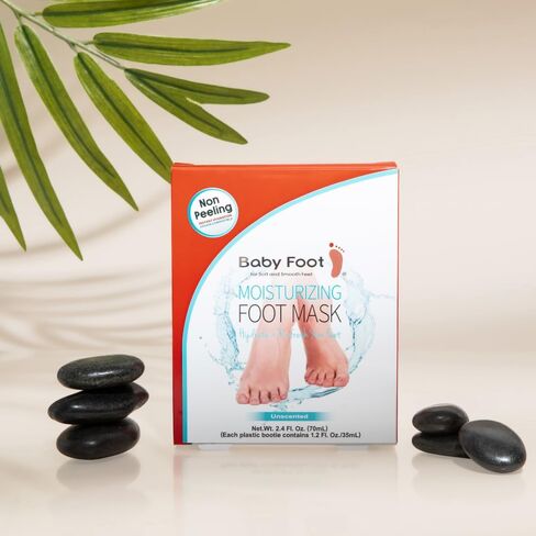 Baby Foot Unscented Non-Peel Moisturing Mask – Hydrate and Refesh Feet in 15-Minute - No Pain Feet Treatment - For Men and Women - Smooth and rich moisturizer for Baby Soft Feet in Saudi Arabia