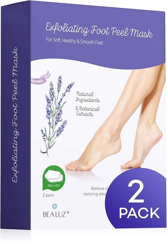 2 Pairs Foot Peel Mask Exfoliant for Soft Feet in 1-2 Weeks, Exfoliating Booties for Peeling Off Calluses & Dead Skin, For Men & Women Lavender by BEALUZ in Saudi Arabia