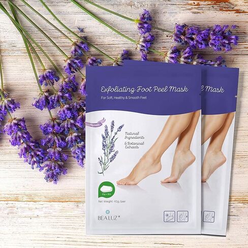 2 Pairs Foot Peel Mask Exfoliant for Soft Feet in 1-2 Weeks, Exfoliating Booties for Peeling Off Calluses & Dead Skin, For Men & Women Lavender by BEALUZ in Saudi Arabia