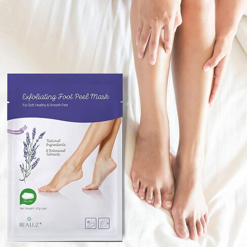 2 Pairs Foot Peel Mask Exfoliant for Soft Feet in 1-2 Weeks, Exfoliating Booties for Peeling Off Calluses & Dead Skin, For Men & Women Lavender by BEALUZ in Saudi Arabia