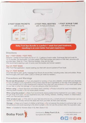 Baby Foot Spa Bundle - Original Exfoliant Foot Peel + 2 Foot Soaks and 1 Foot Scrub - Baby Feet Smoothening Foot Peel, Soak and Scrub - Citrus scent - Baby Soft Foot Exfoliation Bundle Set in Saudi Arabia