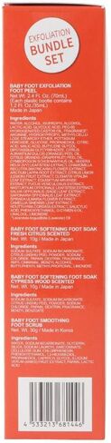 Baby Foot Spa Bundle - Original Exfoliant Foot Peel + 2 Foot Soaks and 1 Foot Scrub - Baby Feet Smoothening Foot Peel, Soak and Scrub - Citrus scent - Baby Soft Foot Exfoliation Bundle Set in Saudi Arabia