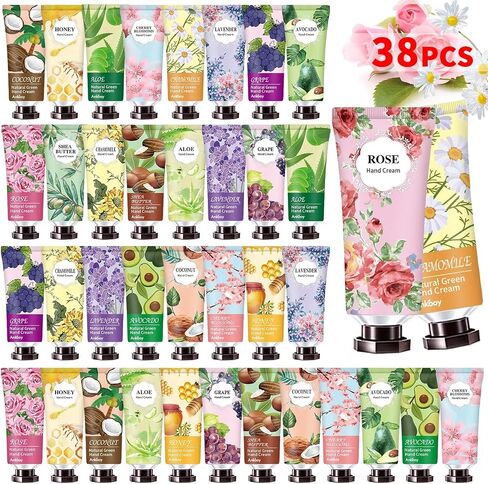 38 Pack Hand Cream Gifts Set For Women and Men,Hand Cream with Shea Butter for Dry Cracked Hands,Moisturizing Hand Lotion Gift Set,Mini Hand Lotion Travel Size in Bulk,Plant Fragrance Natural Scented Hand Care Lotion for Women Mom Girls Her Wife Grandma in Saudi Arabia