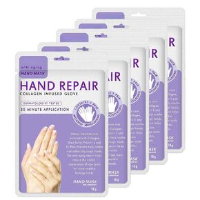 5 Pairs Hands Moisturizing Gloves, Hand Skin Repair Renew Mask Infused Collagen, Vitamins + Natural Plant Extracts for Dry, Aging, Cracked Hands (5 Pairs Hand mask) in Saudi Arabia