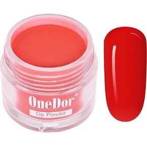 OneDor Nail Dip Dipping Powder – Acrylic Color Pigment Powders Pro Collection System, 1 Oz. (01 - Red)