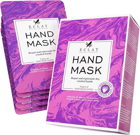 𝗪𝗜𝗡𝗡𝗘𝗥 𝟮𝟬𝟮𝟯* قناع لليدين بزبدة الشيا للأيدي الجافة وترطيب وتجديد الجلد الميت - نباتي وخالي من البارابين والعطور، 5 أزواج من أقنعة القفازات in Kuwait