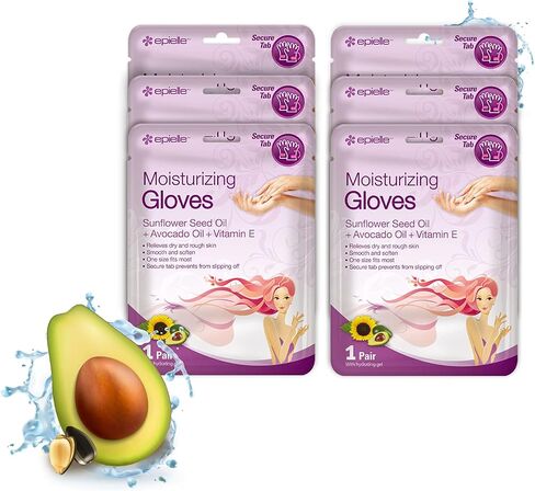 Epielle Moisturizing Hand Masks (Gloves 6pk) for Dry Hands Spa Masks | Sunflower Seed Oil + Avocado Oil + Vitamin E, Beauty Gifts, Skincare Gifts. STOCKING STUFFERS!! in Kuwait