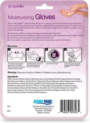 Epielle Moisturizing Hand Masks (Gloves 6pk) for Dry Hands Spa Masks | Sunflower Seed Oil + Avocado Oil + Vitamin E, Beauty Gifts, Skincare Gifts. STOCKING STUFFERS!! in Kuwait