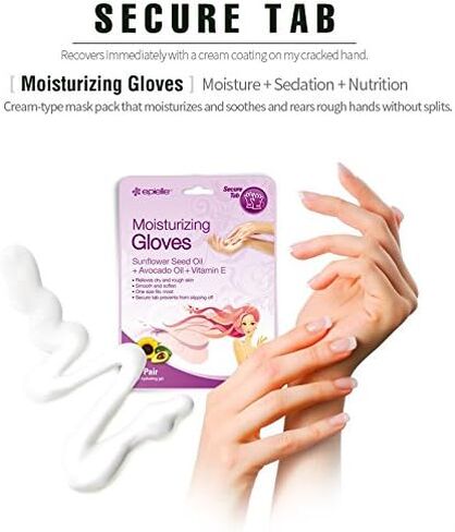 Epielle Moisturizing Hand Masks (Gloves 6pk) for Dry Hands Spa Masks | Sunflower Seed Oil + Avocado Oil + Vitamin E, Beauty Gifts, Skincare Gifts. STOCKING STUFFERS!! in Kuwait