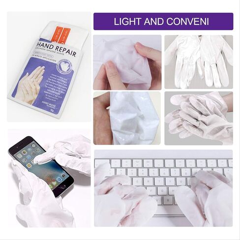 5 Pairs Hands Moisturizing Gloves, Hand Skin Repair Renew Mask Infused Collagen, Vitamins + Natural Plant Extracts for Dry, Aging, Cracked Hands (5 Pairs Hand mask) in Saudi Arabia