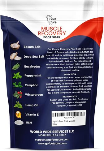 نقع القدم بزيت شجرة الشاي مع ملح إبسوم - لإصلاح أظافر القدم، والقدم الرياضية، وتنعيم مسامير القدم، وتلطيف القدم المتقرحة والمتعبة، وتغير لون الأظافر، ورائحة رائحة القدم، والعناية بالقدمين في السبا - صنع في الولايات المتحدة الأمريكية، 16 أونصة in Kuwait