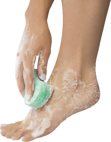 Spongeables Pedi-Scrub Foot Buffer, The Soap is in The Sponge, Contains Peppermint and Tea Tree Oil, Foot Exfoliating Sponge, 20+ Washes, Mint Scent, 2oz Sponge, 1 Count, Green (S157a6-aMZ) in Saudi Arabia