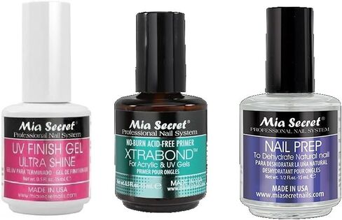 MIA SECRET - 3pc. UV Finish Gel Ultra Shine (0.5oz), Xtrabond Primer (0.5oz), and Nail Prep (0.5oz)  in Saudi Arabia
