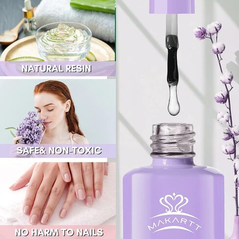 Makartt Gel Nail Polish Gel Top Coat & Base Coat Set with Nail Primer and Nail Prep Dehydrator(8ml) in Saudi Arabia