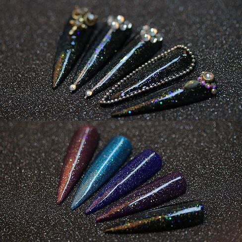 Makartt Glitter Top Coat Gel Nail Polish, No Wipe Nail Gel Top Coat Nail Polish, High Gloss Gel Coat for Acrylic Nails Soak Off Holographic Gel Top Shiny Finish Long Lasting for Nail Salon & Home DIY in Saudi Arabia