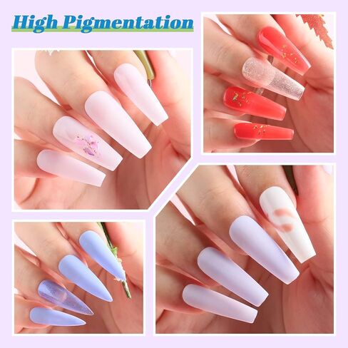 Lavender Violets 36 Colors Dip Powder Nail Kit Starter Quick Drying Dipping Powder Color Set for Home Salon Nail Art Designs M950 in Saudi Arabia