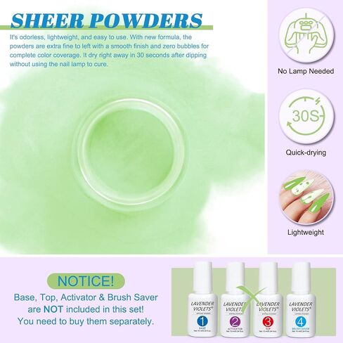 Lavender Violets 36 Colors Dip Powder Nail Kit Starter Quick Drying Dipping Powder Color Set for Home Salon Nail Art Designs M950 in Saudi Arabia
