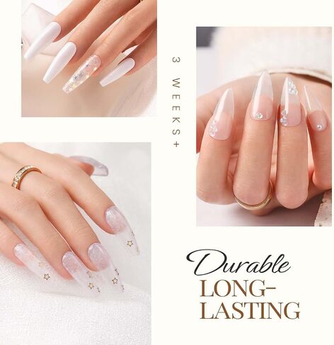 Beetles Nail Dip Powder Clear Color(1oz) for French Nail Manicure Nail Art, No Nail Lamp Needed, Long-Lasting, Strengthen Nail, Need Dip Powder Base Activator and Top Coat Gift for Mother in Saudi Arabia