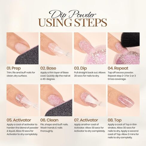 Beetles Nail Dip Powder Clear Color(1oz) for French Nail Manicure Nail Art, No Nail Lamp Needed, Long-Lasting, Strengthen Nail, Need Dip Powder Base Activator and Top Coat Gift for Mother in Saudi Arabia