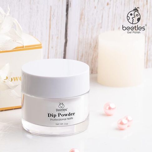 Beetles Nail Dip Powder Clear Color(1oz) for French Nail Manicure Nail Art, No Nail Lamp Needed, Long-Lasting, Strengthen Nail, Need Dip Powder Base Activator and Top Coat Gift for Mother in Saudi Arabia