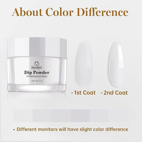 Beetles Nail Dip Powder Clear Color(1oz) for French Nail Manicure Nail Art, No Nail Lamp Needed, Long-Lasting, Strengthen Nail, Need Dip Powder Base Activator and Top Coat Gift for Mother in Saudi Arabia