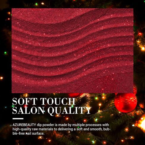Dip Powder Set, AZUREBEAUTY 6 Colors Glitter Red Green Nail Dipping Powder French Nail Art Gel Manicure Salon DIY at Home Christmase Gifts in Saudi Arabia