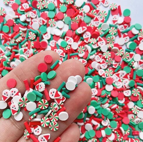 EHOPE Fake Sprinkles Fake Christmas Sprinkles Polymer Clay Sprinkles Polymer Sprinkles Christmas Polymer Clay Slices Fake Candy Sprinkles for Nail Art DIY Crafts Cake Phone（Christmas-90g-9 Styles） in Kuwait