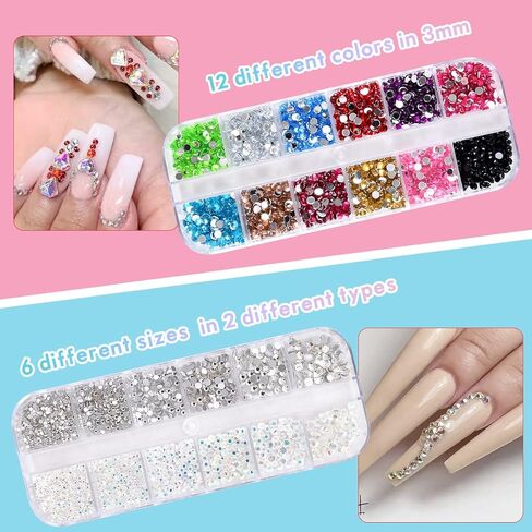 Nail Art Decoration Kit Includes Nail Rhinestones Nail Sequins Nail Crystals for Nail Art Supplies Accessories DIY Acrylic Nail Art in Saudi Arabia