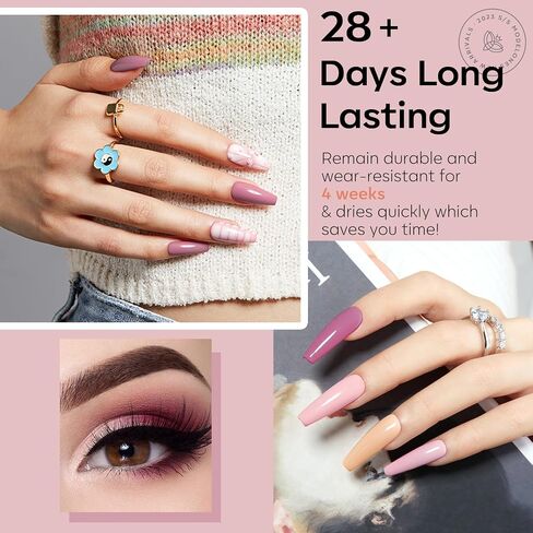 modelones Gel Nail Polish Kit with U V Light 48W Nail Dryer 7 Nude Colors Gel Nail Polish Set, No Wipe Base Top Coat, Nail Primer, Nail Art Decorations, Integrated Manicure Tools Kit,Gift for Women in Saudi Arabia