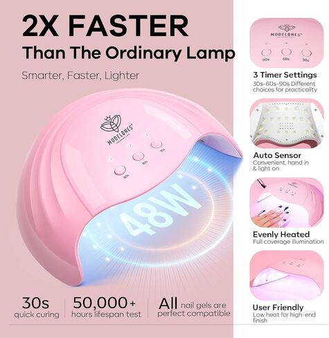 modelones Gel Nail Polish Kit with U V Light 48W Nail Dryer 7 Nude Colors Gel Nail Polish Set, No Wipe Base Top Coat, Nail Primer, Nail Art Decorations, Integrated Manicure Tools Kit,Gift for Women in Saudi Arabia