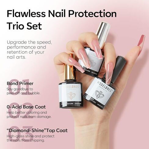 modelones Gel Nail Polish Kit with U V Light 48W Nail Dryer 7 Nude Colors Gel Nail Polish Set, No Wipe Base Top Coat, Nail Primer, Nail Art Decorations, Integrated Manicure Tools Kit,Gift for Women in Saudi Arabia