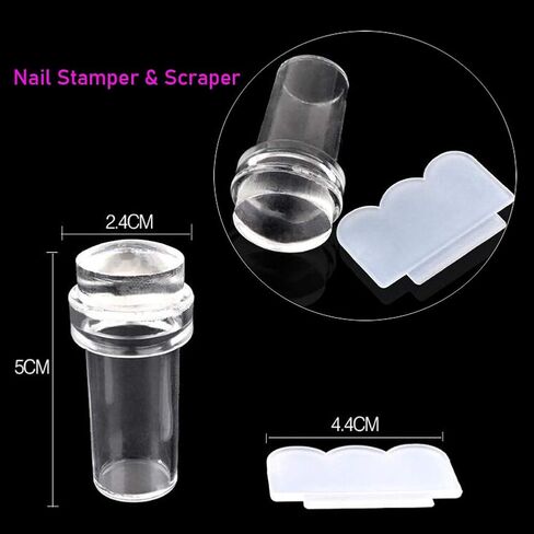 Nail Art Stamping Plate Kit Flower Geometric Image Stamping Template Stamper Scraper Rhinestones Decorations Mandala Dotting Pen Nails Striping Tape Manicure DIY in Kuwait