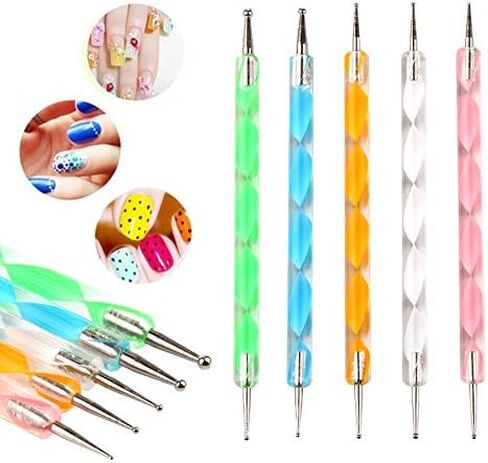 Nail Art Stamping Plate Kit Flower Geometric Image Stamping Template Stamper Scraper Rhinestones Decorations Mandala Dotting Pen Nails Striping Tape Manicure DIY in Kuwait