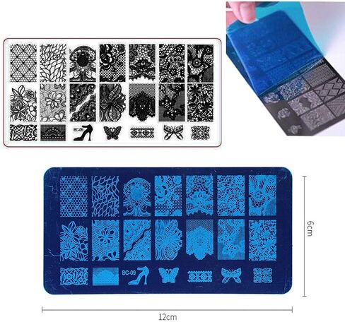 Nail Art Stamping Plate Kit Flower Geometric Image Stamping Template Stamper Scraper Rhinestones Decorations Mandala Dotting Pen Nails Striping Tape Manicure DIY in Kuwait