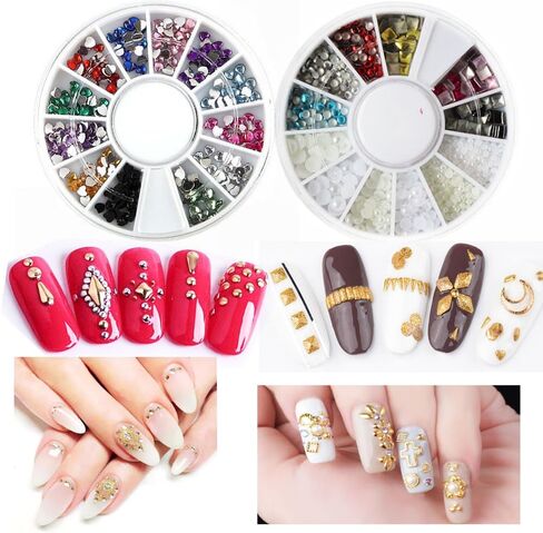 Nail Art Stamping Plate Kit Flower Geometric Image Stamping Template Stamper Scraper Rhinestones Decorations Mandala Dotting Pen Nails Striping Tape Manicure DIY in Kuwait
