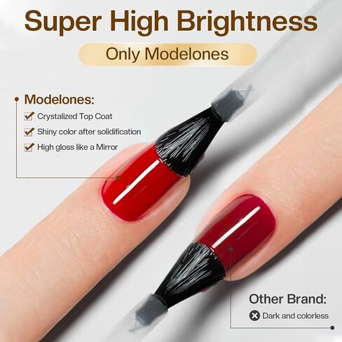 modelones Gel Top and Base Coat, 2Pcs 15ml No Wipe Gel Nail Polish Base and Top Coat, Soak Off LED Nail Lamp Acid Free Gloss Clear Base Top Coat Gel Nail Starter Supplies Kit Long Lasting for 28 Days in Kuwait
