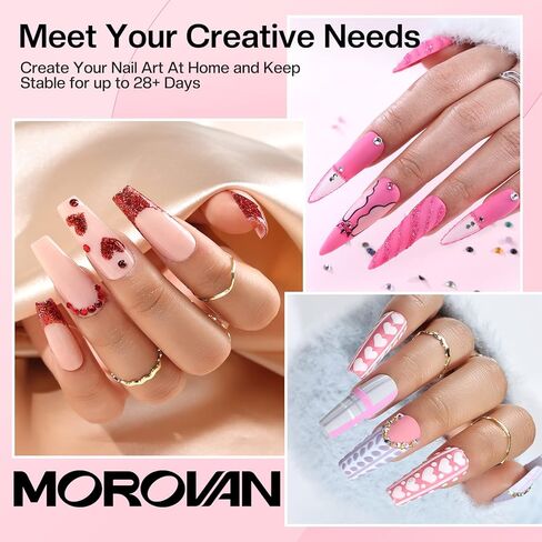 Morovan Acrylic Nail Kit with Drill - Nails Kit Acrylic Set for Beginners With Everything Glitter Acrylic Powder Set for Nails Supplies Acrylic Brushes Nail Tips Art Decoration Tools DIY Salon at Home in Saudi Arabia