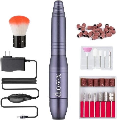 Nail Drill Kit Electric Nail File Portable Nail Drill Machine Professional Manicure Pedicure Set Polishing Shape Tools for Acrylic Gel Nails with Nail Drill Bits,Sanding Bands and Brush(Black) in Saudi Arabia