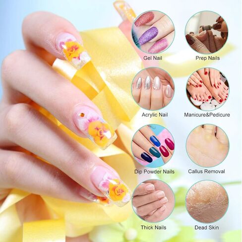 Nail Drill Kit Electric Nail File Portable Nail Drill Machine Professional Manicure Pedicure Set Polishing Shape Tools for Acrylic Gel Nails with Nail Drill Bits,Sanding Bands and Brush(Black) in Saudi Arabia