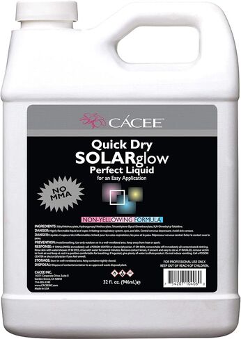 Fast Setting Acrylic Nail Liquid Monomer, Quick Dry Solar Glow by Ca...Environment, Professional and Flexible Non-Yellowing Formula (4 oz) in Saudi Arabia