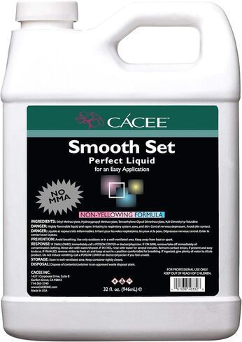 Smooth Set Perfect Acrylic Nail Liquid by Cacee, Acrylic Monomer That Protects and Enhances Nails, Professional and Flexible Non-Yellowing Formula, Does Not Contain MMA, Self-Leveling (4 oz) in Kuwait