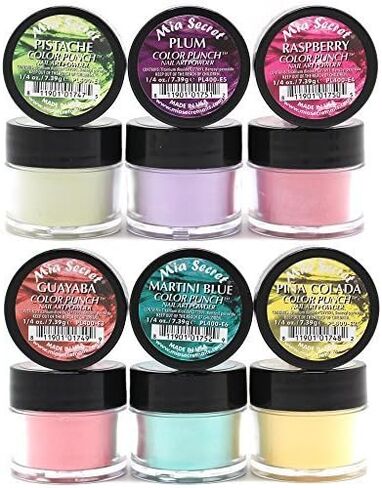 Mia Secret -Color Punch Collection Nail Acrylic Powder set of 6 in Saudi Arabia