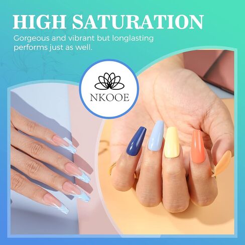 NKOOE 36 Colors Acrylic Nail Powder Set (10g/0.35oz Jars), Quick-Dry, Odorless, Non-Toxic, Easy-to-Blend, Ideal for DIY Nail Art & Salon Professionals - Perfect Gift for Nail Enthusiasts in Saudi Arabia
