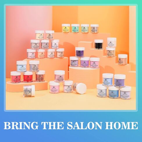 NKOOE 36 Colors Acrylic Nail Powder Set (10g/0.35oz Jars), Quick-Dry, Odorless, Non-Toxic, Easy-to-Blend, Ideal for DIY Nail Art & Salon Professionals - Perfect Gift for Nail Enthusiasts in Saudi Arabia