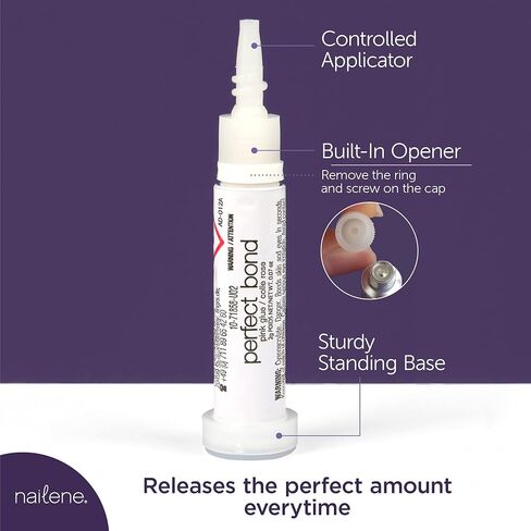 Nailene Perfect Bond Glue 0.07 Oz Tubes - 2 Pack - Durable, Easy to Apply False Nail Glue – Repairs Natural Nails – Quick-Drying Nail Adhesive Lasts Up to 7 Days – Nail Care Essential, Clear in Saudi Arabia