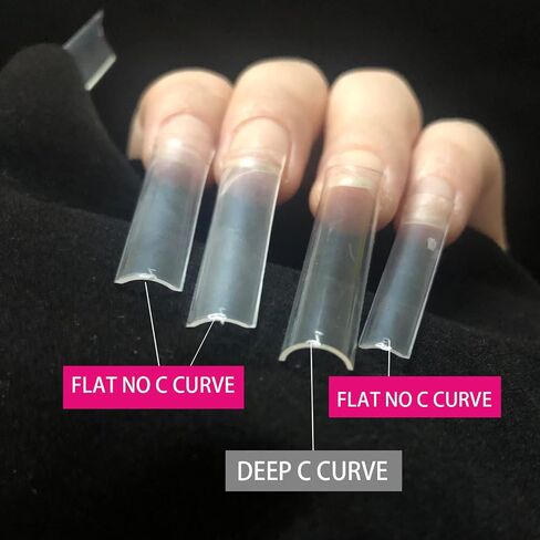 XXL No C Curve Straight Square Nail Tips for Acrylic Nails- WOWITIS 500 Pcs 2XL Extra Long Square Flat Fake Nail Tips Clear Half Cover French Nail Tips Square Acrylic Nail Tips for Women Girl with Bag in Saudi Arabia
